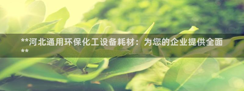 亿万先生手机网页：**河北通用环保化工设备耗材：为您的企业提供全面
**